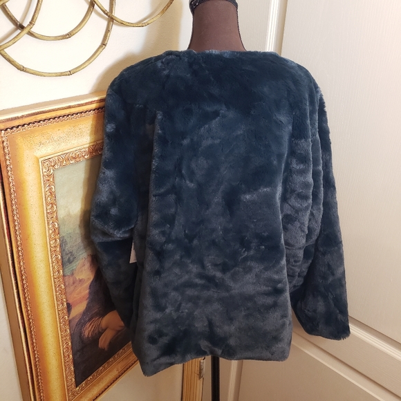 Nwt 2x 18 20 faux fur jacket green - Picture 3 of 10